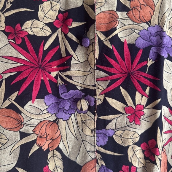 Vintage 90s Sag Harbor Petite Two Piece Floral Short Sleeve Button Midi Skirt - Picture 11 of 13